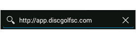 Enter app.discgolfsc.com in your mobile browser